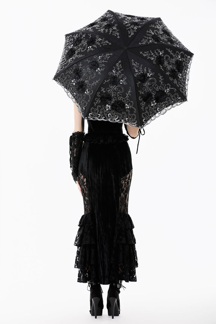 foldable embroidered lace umbrella