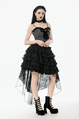 lace maxi mesh skirt