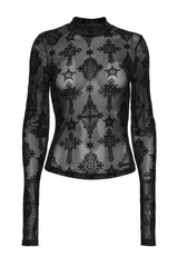 womens vampire goth sheer shirt