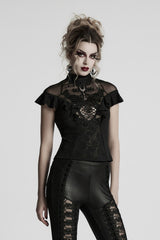 mesh ruffled gothic top