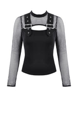 Catacomb Cotton Fishnet Long Sleeve Top