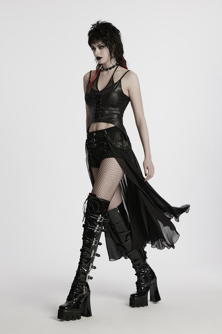 womesn punk skirt and shirts set