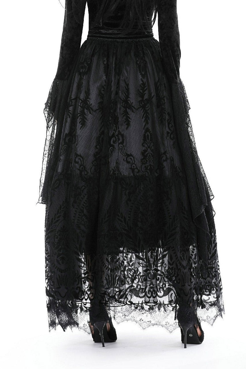 high-waist long black maxi skirt