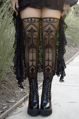 opaque sheer mesh stockings