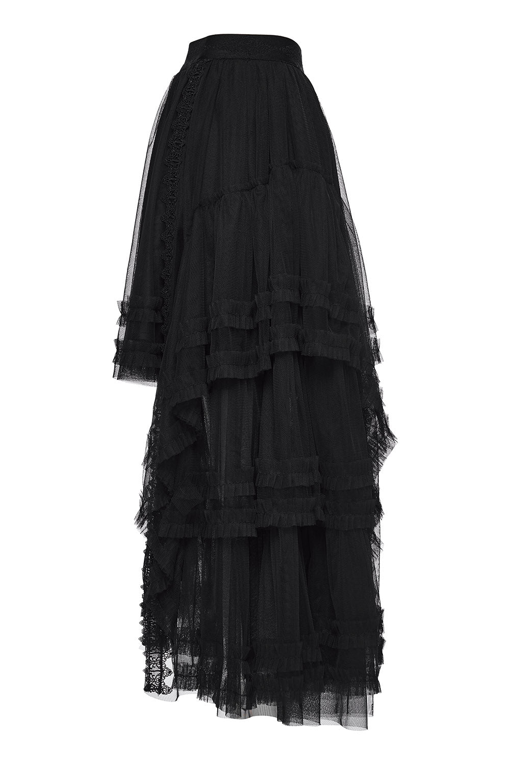 embroidered black tulle victorian goth skirt by punk rave