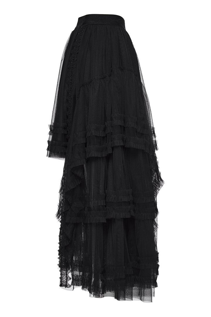 embroidered black tulle victorian goth skirt by punk rave