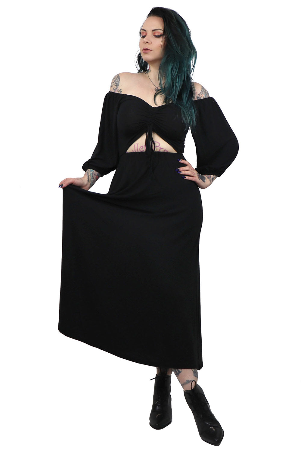 off the shoulder gothic gown