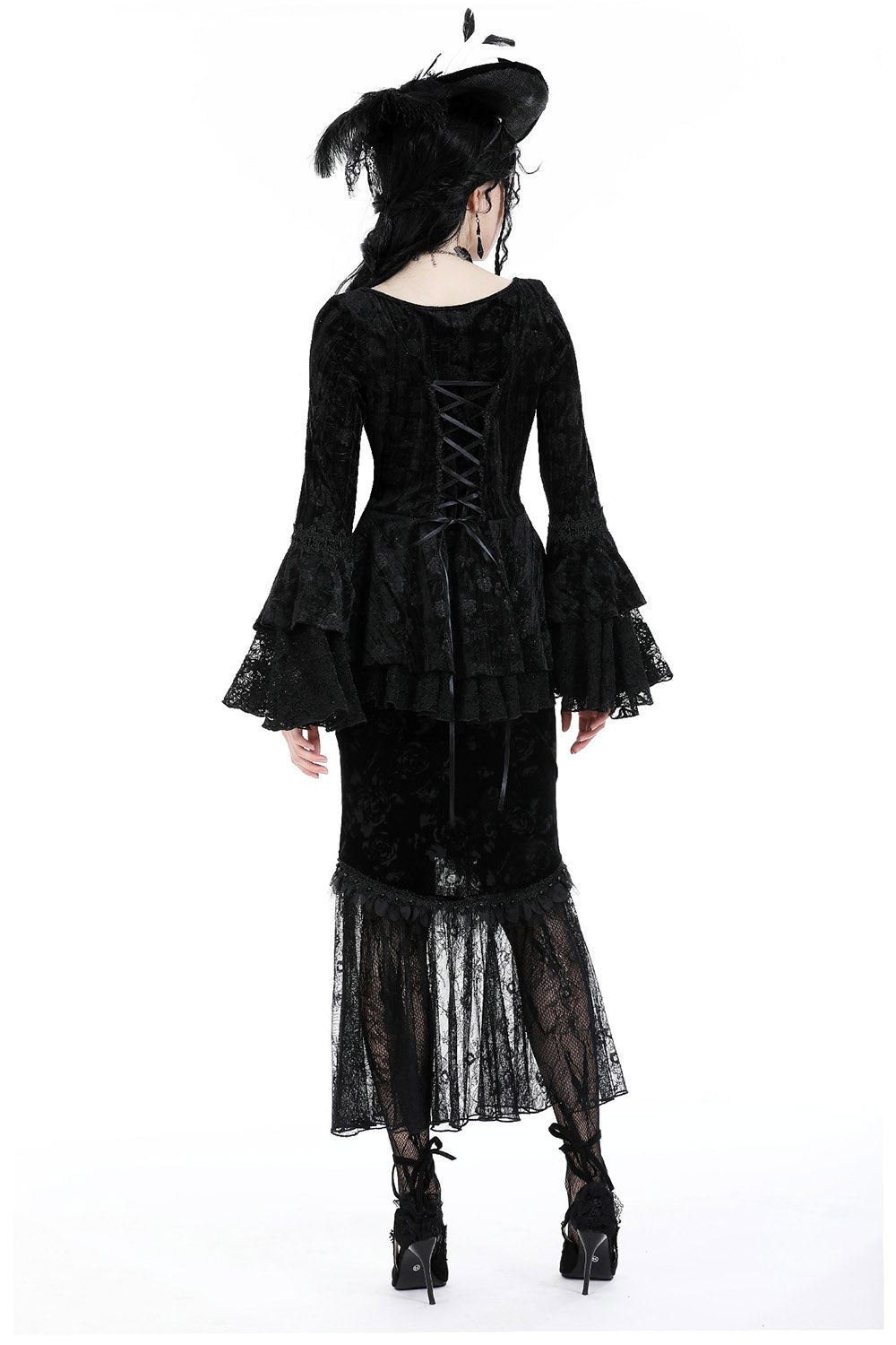 womens victorian goth maxi skirt