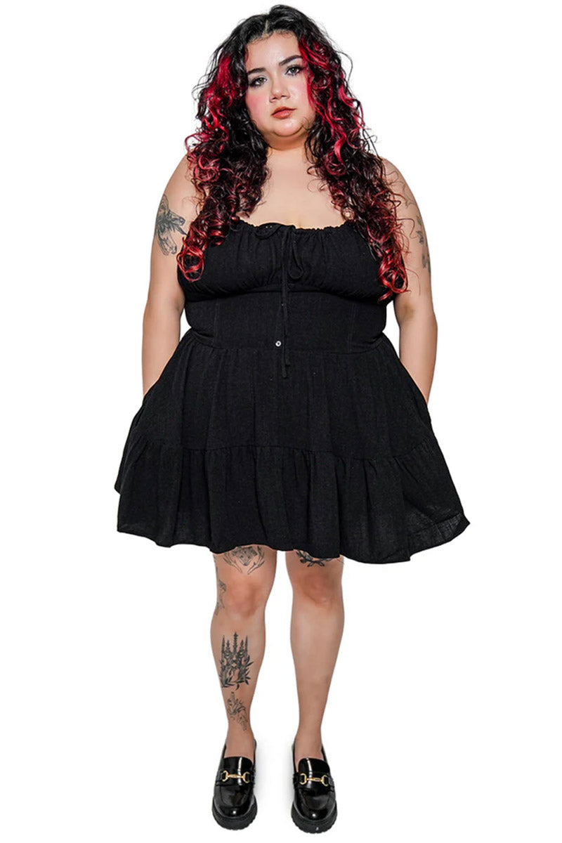 flared skirt short cottagecore dress 
