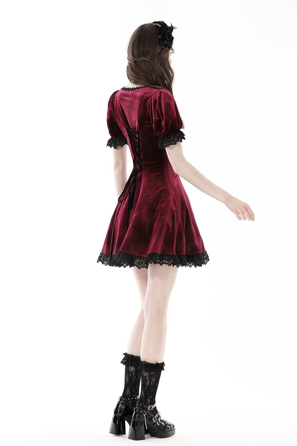 ruby red goth dress