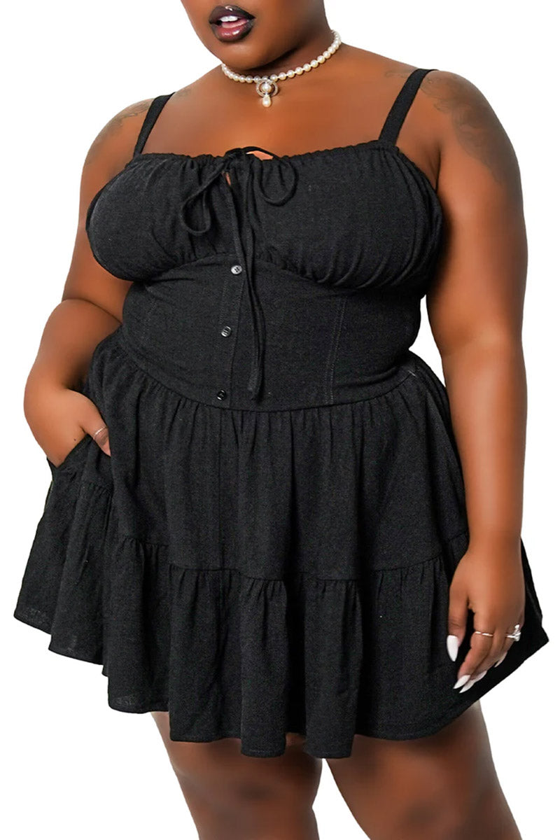 short cottagecore dress  with pockets 