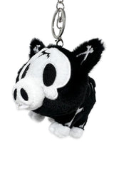 Fluffy goth pig keychain 