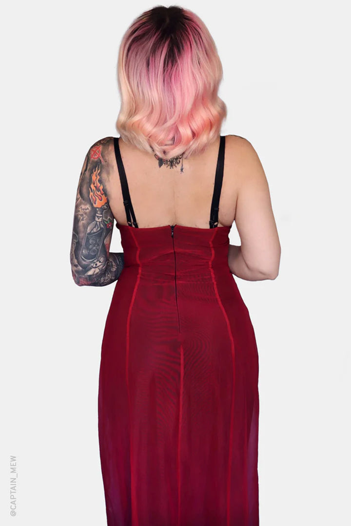 spaghetti strap goth dress