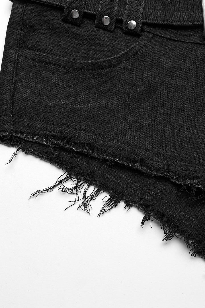 raw hem punk shorts