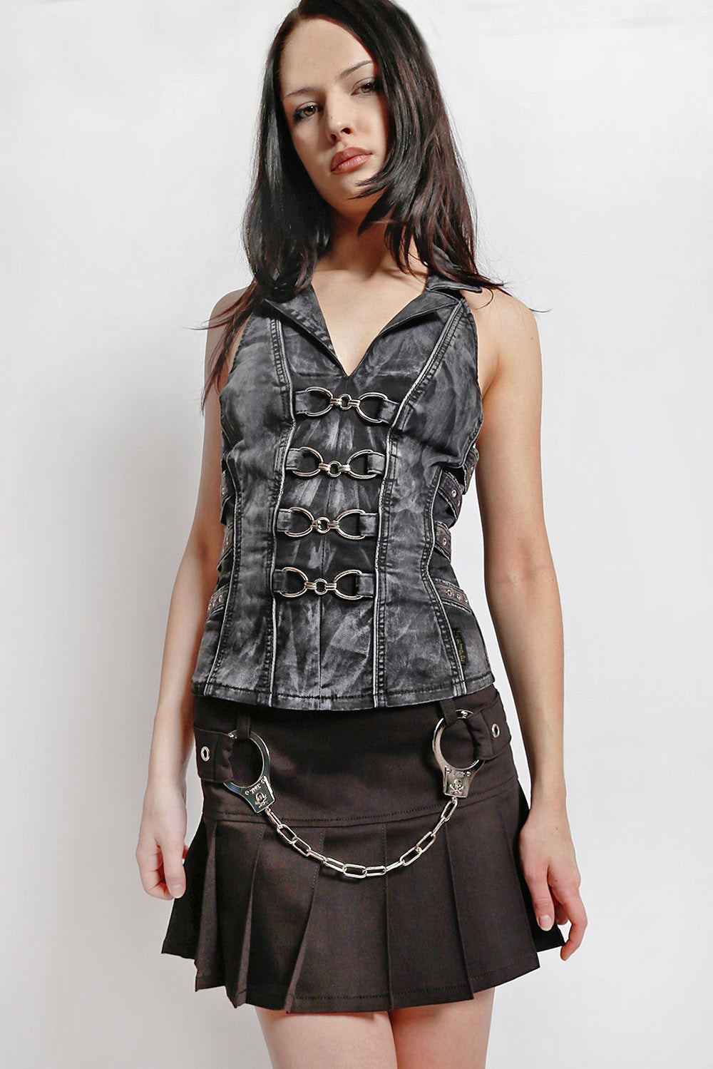 grunge goth tripp NYC womens pleated mini skirt