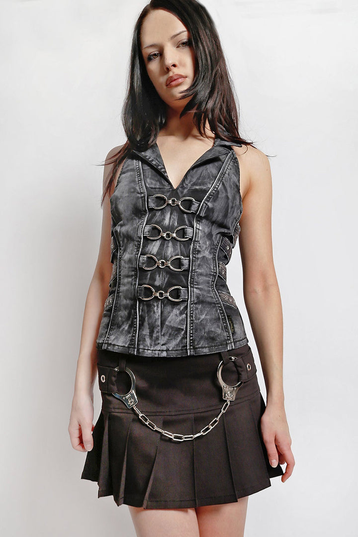 grunge goth tripp NYC womens pleated mini skirt
