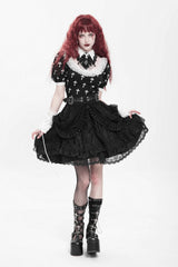 lace hem gothic ruffle skirt