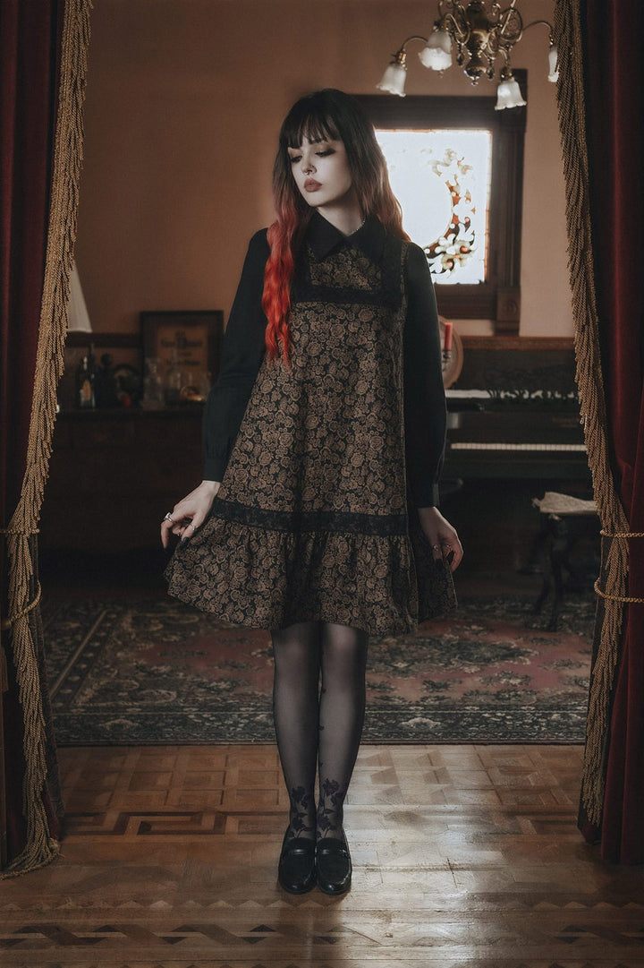 dark bohemian 70s inspired dress
