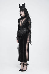 Goth girdle with buckle details and lace up back
