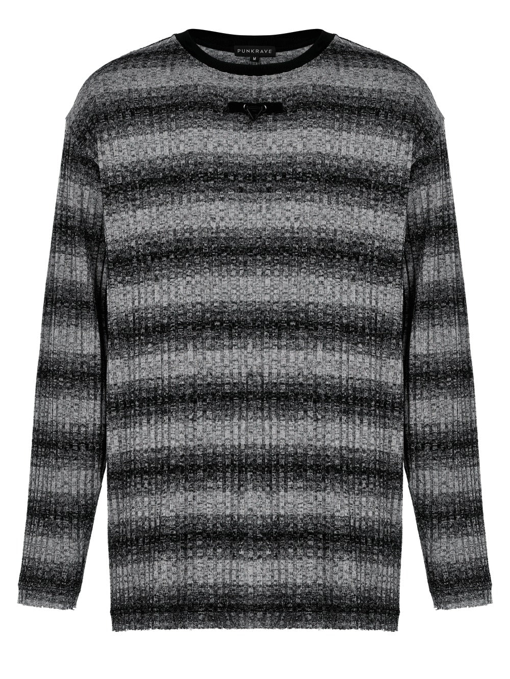 mens grey and white and black striped top 