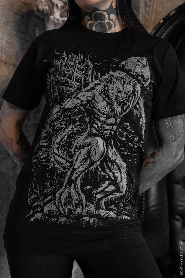horror heavy metal cotton werewolf shirt
