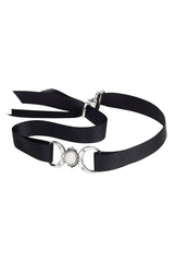 witchy black satin moon necklace