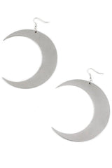 goth large crescent moon earrings by killstar