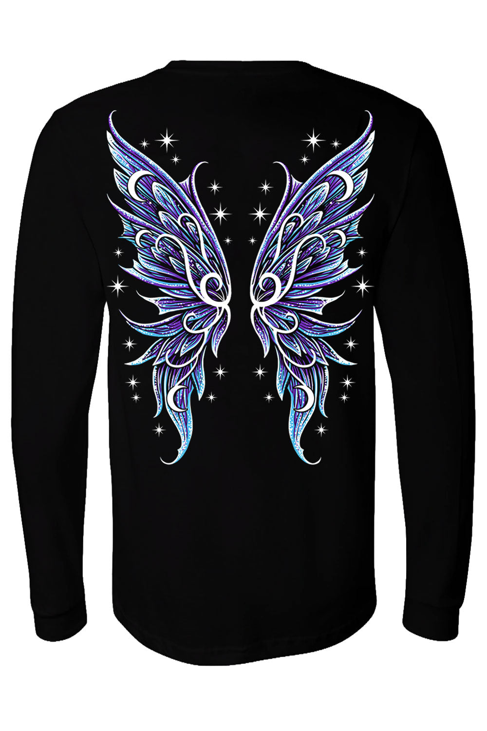 fairycore long sleeve cotton blend tshirt with moth wings on the back