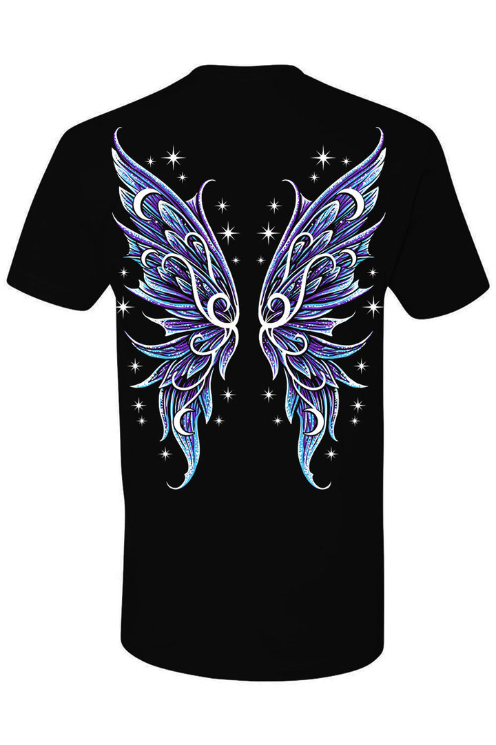 dark cottagecore tshirt with moth wings on the back