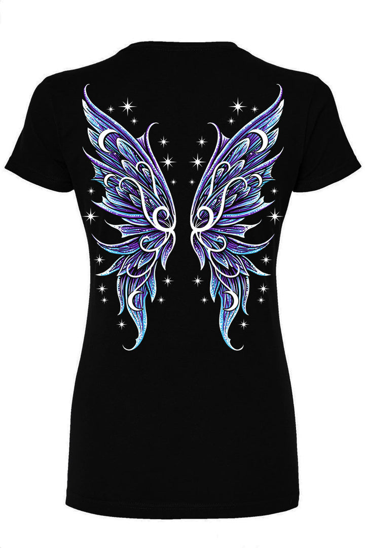 tshirt with moth wings on the back