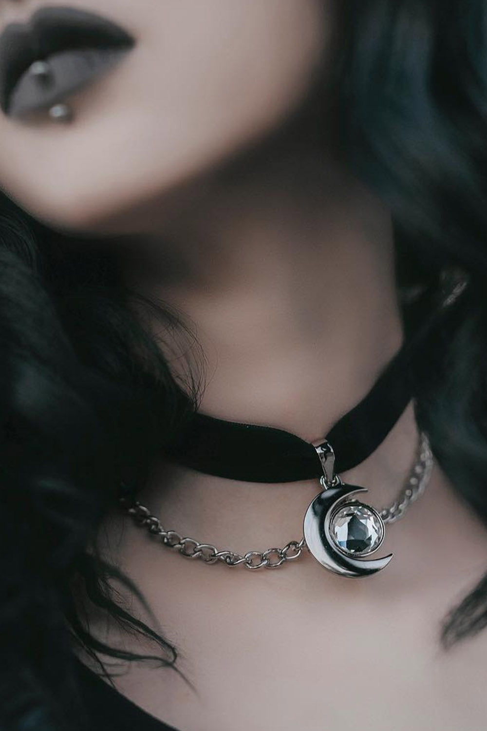 witch stone moon choker necklace