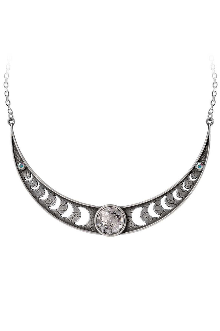 moon necklace with crystal gemstone 