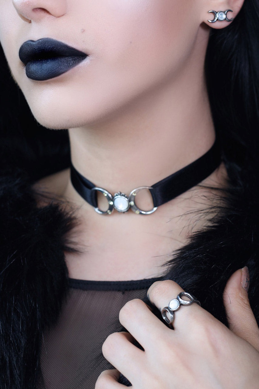 distressed moon ring by alchemy