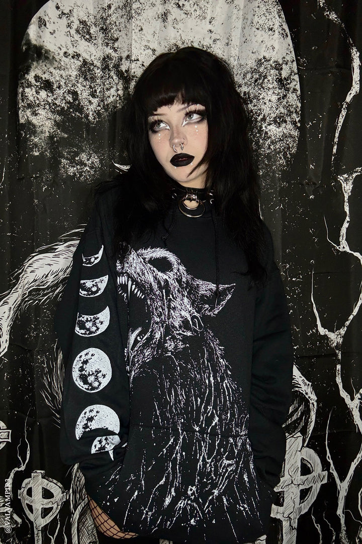 gothic moon sleeve hoodie