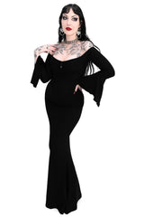 vampire gothic dress with long vampy flared sleeves by foxblood