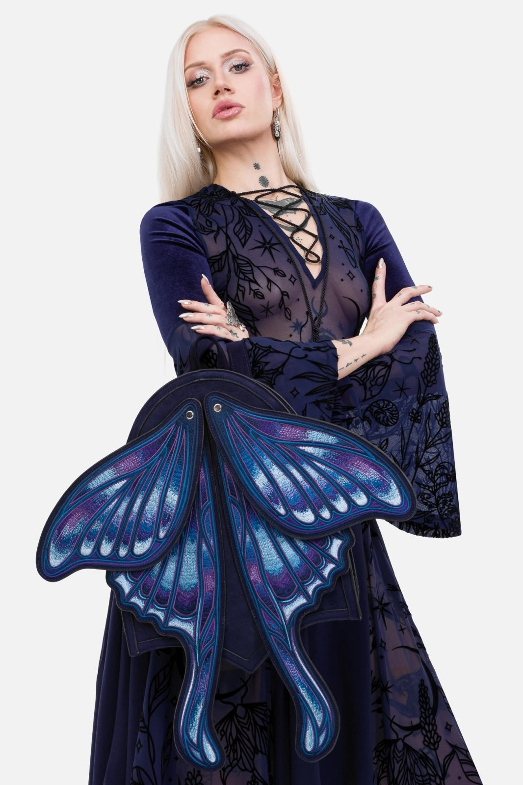 novelty embroidered moth wings 3d backpack