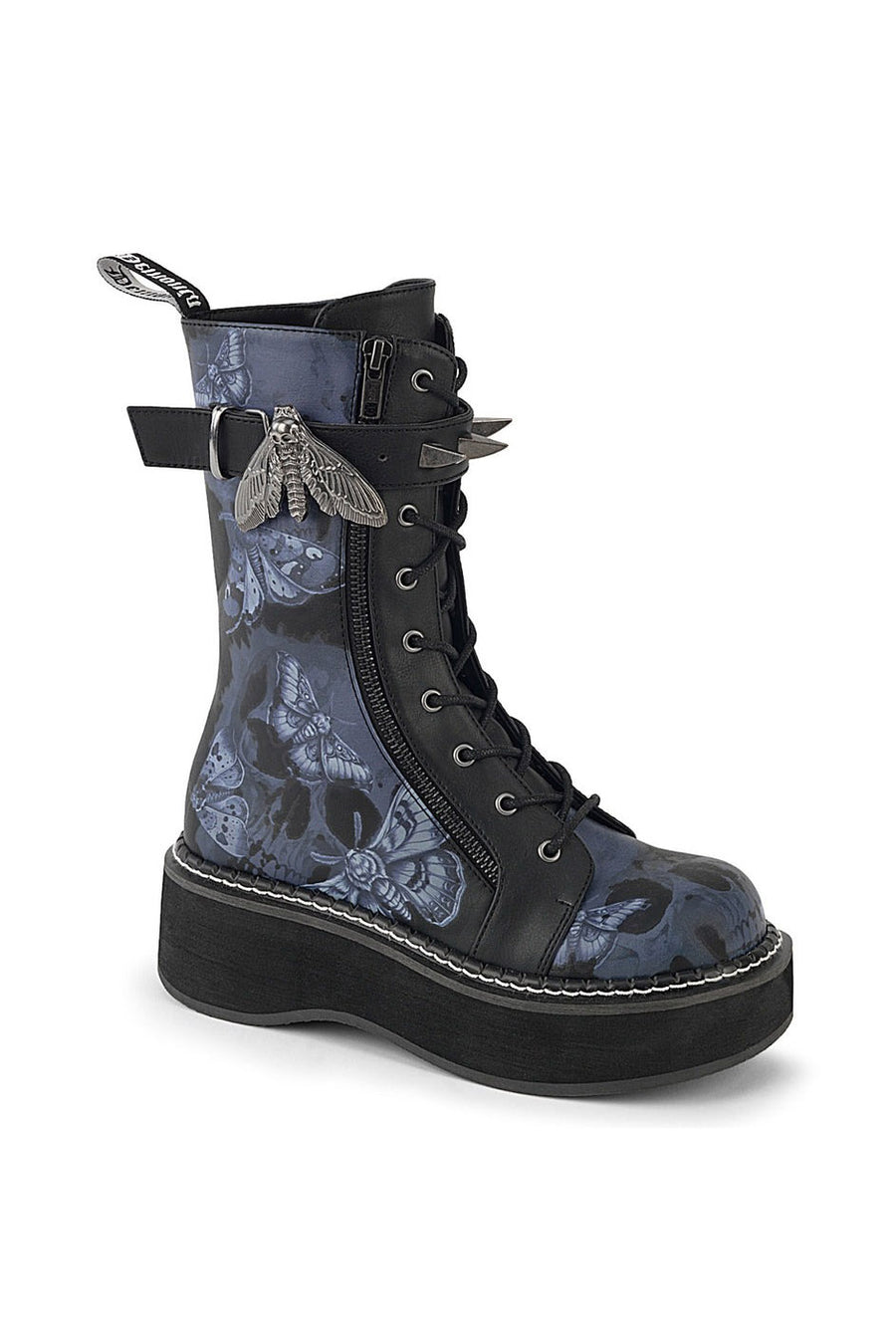 gothic moth boots with print