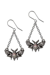 mother of pearl lunar moth dangle drop earrings