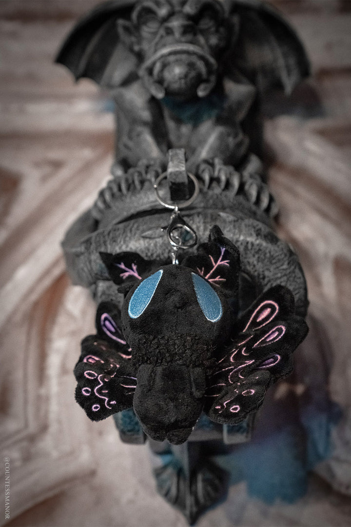 embroidered lunar moth keychain 