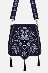 embroidered magical luna moth purse