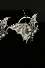 gothic drop down dangle bat earrings