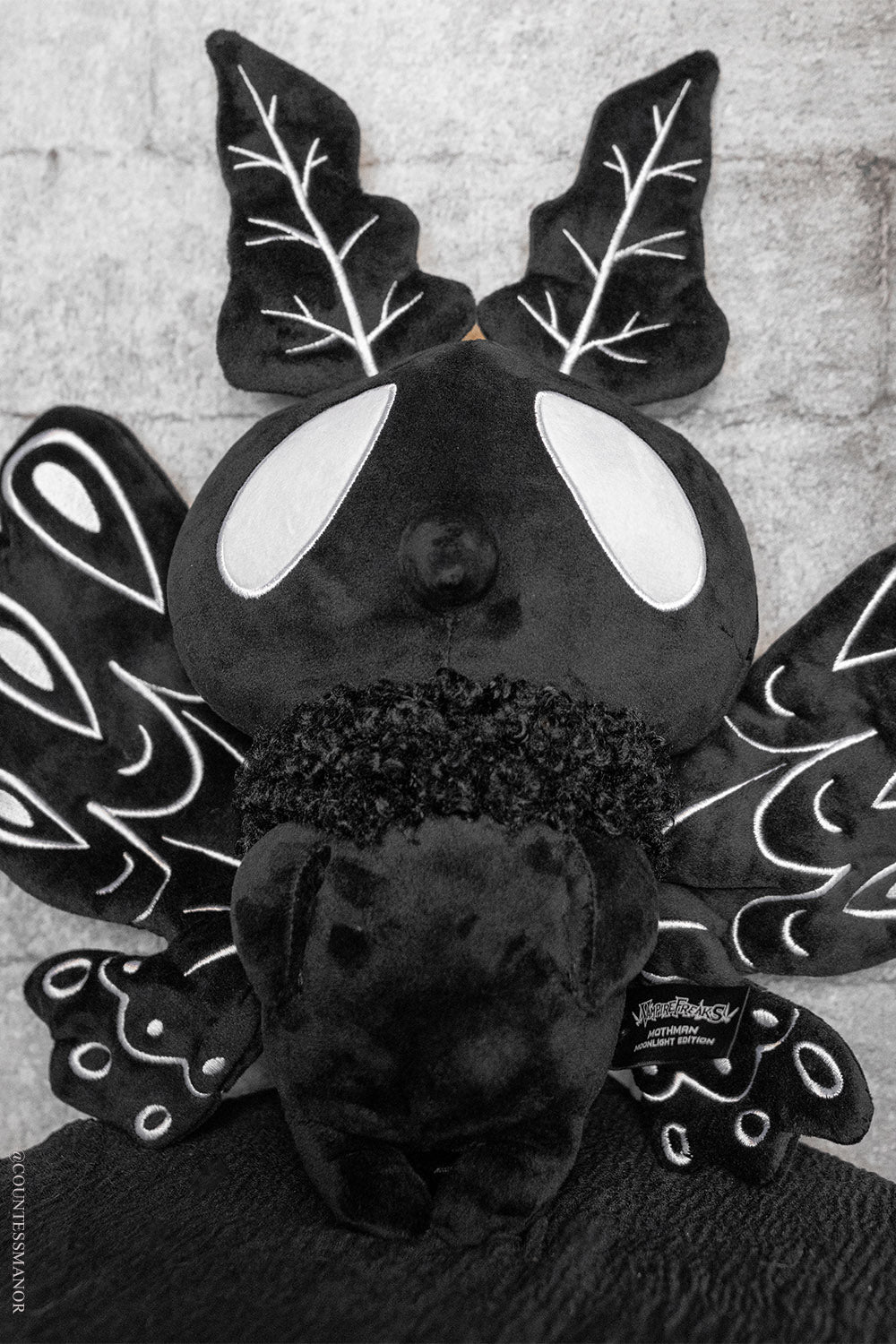 spooky cute gothic moth plushie toy
