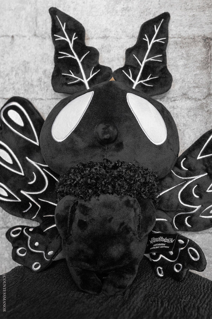 spooky cute gothic moth plushie toy