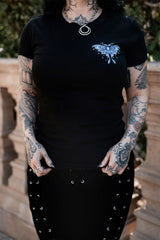 VampireFreaks Moon Moth Wings shirt for women with ethereal moth imagery and witchy alternative fashion aesthetic