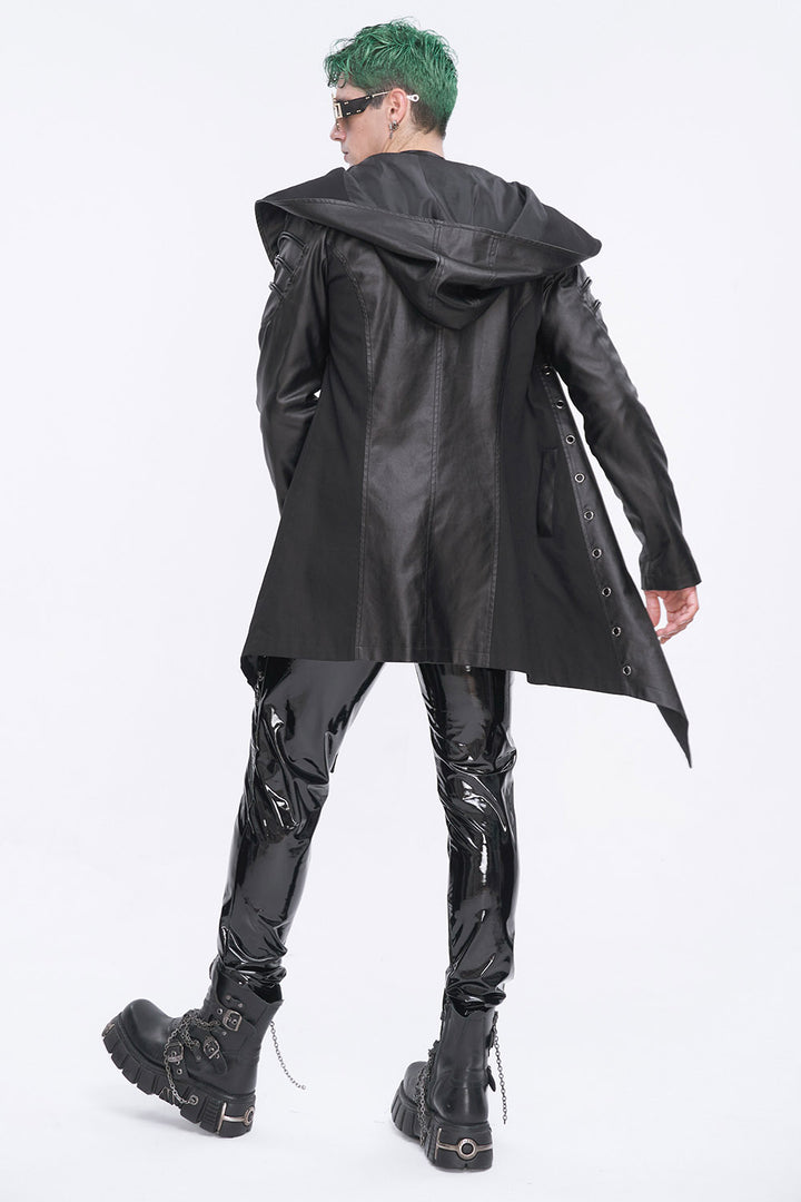 mens oversized hood witch coat