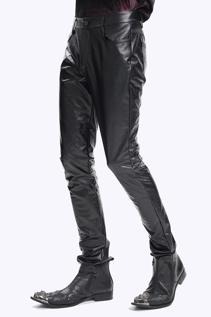 mens vegan leather pants