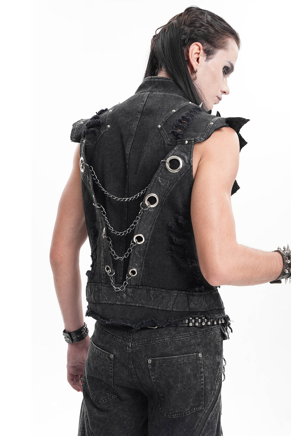 mens punk top with chains