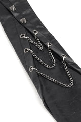 vegan leather neck tie