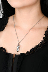 spooky weird freaky weird rat necklace