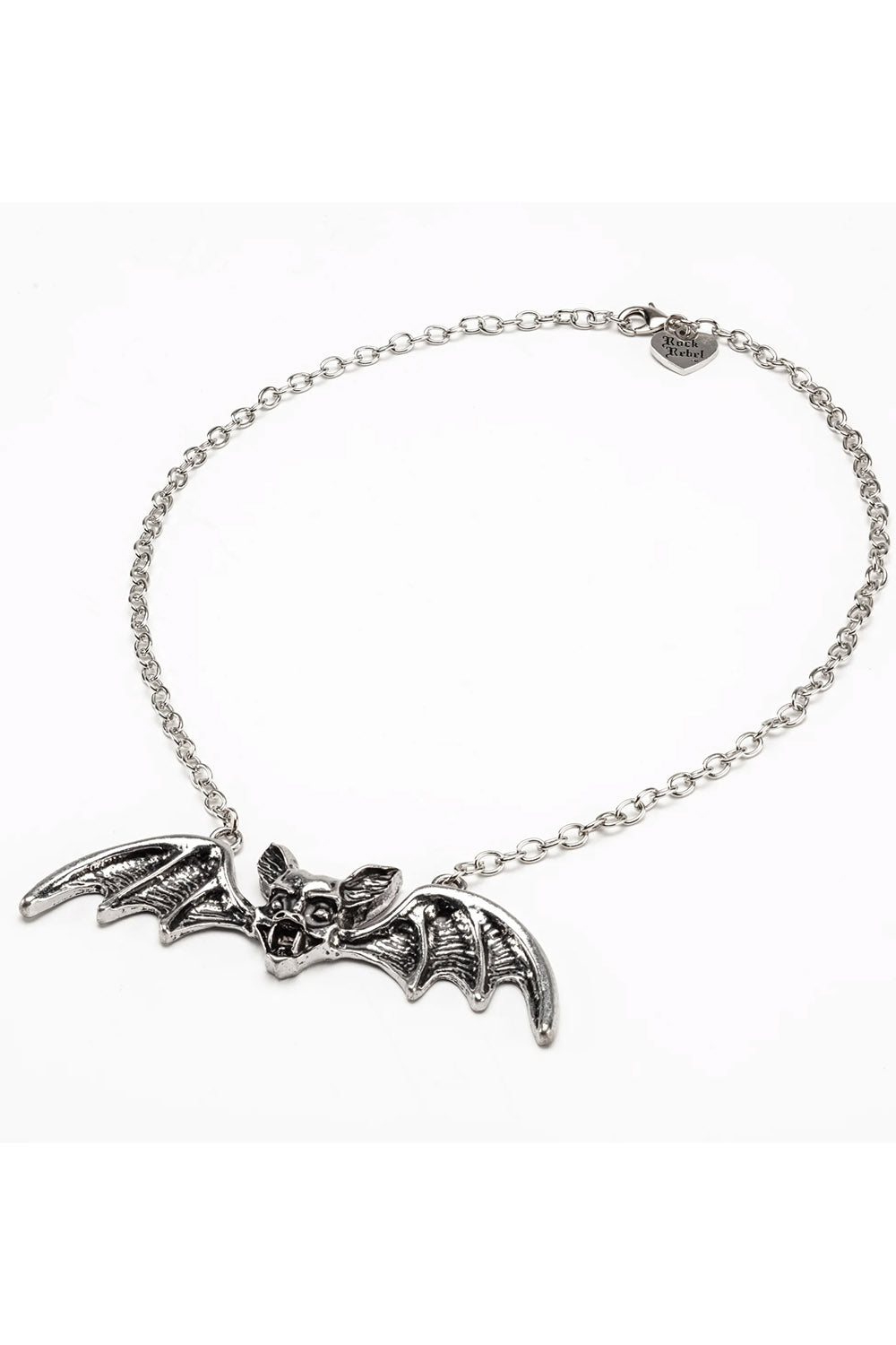 Lily Munster Bat Pendant Necklace [CHROME]